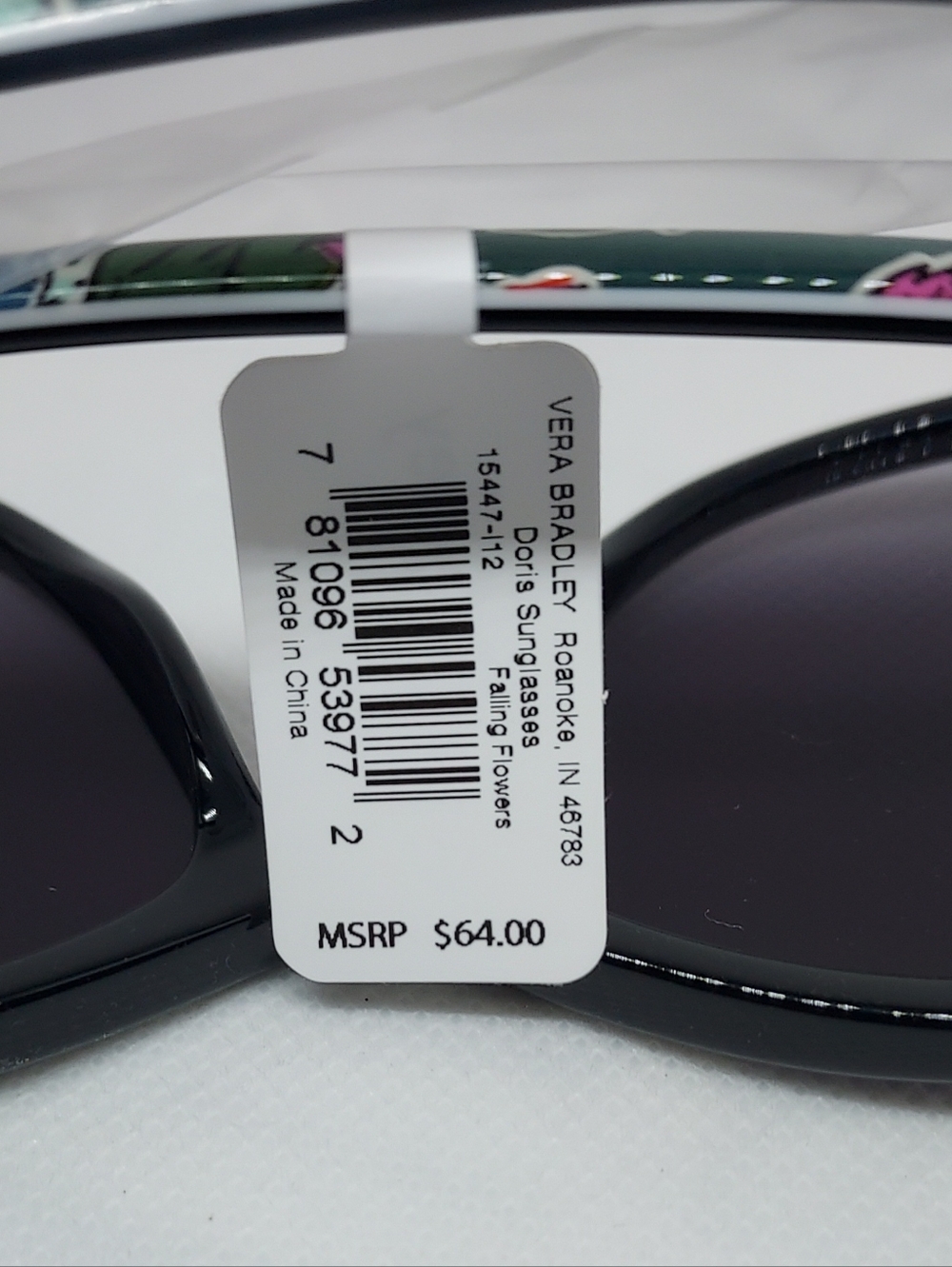 Vera Bradley Sunglasses - Doris Falling Flower NWT - Picture 4 of 5